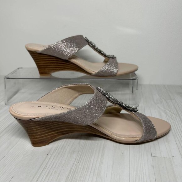 Melmuo Sparkling Wedge Sole Sandals with Jewels - Picture 3 of 5